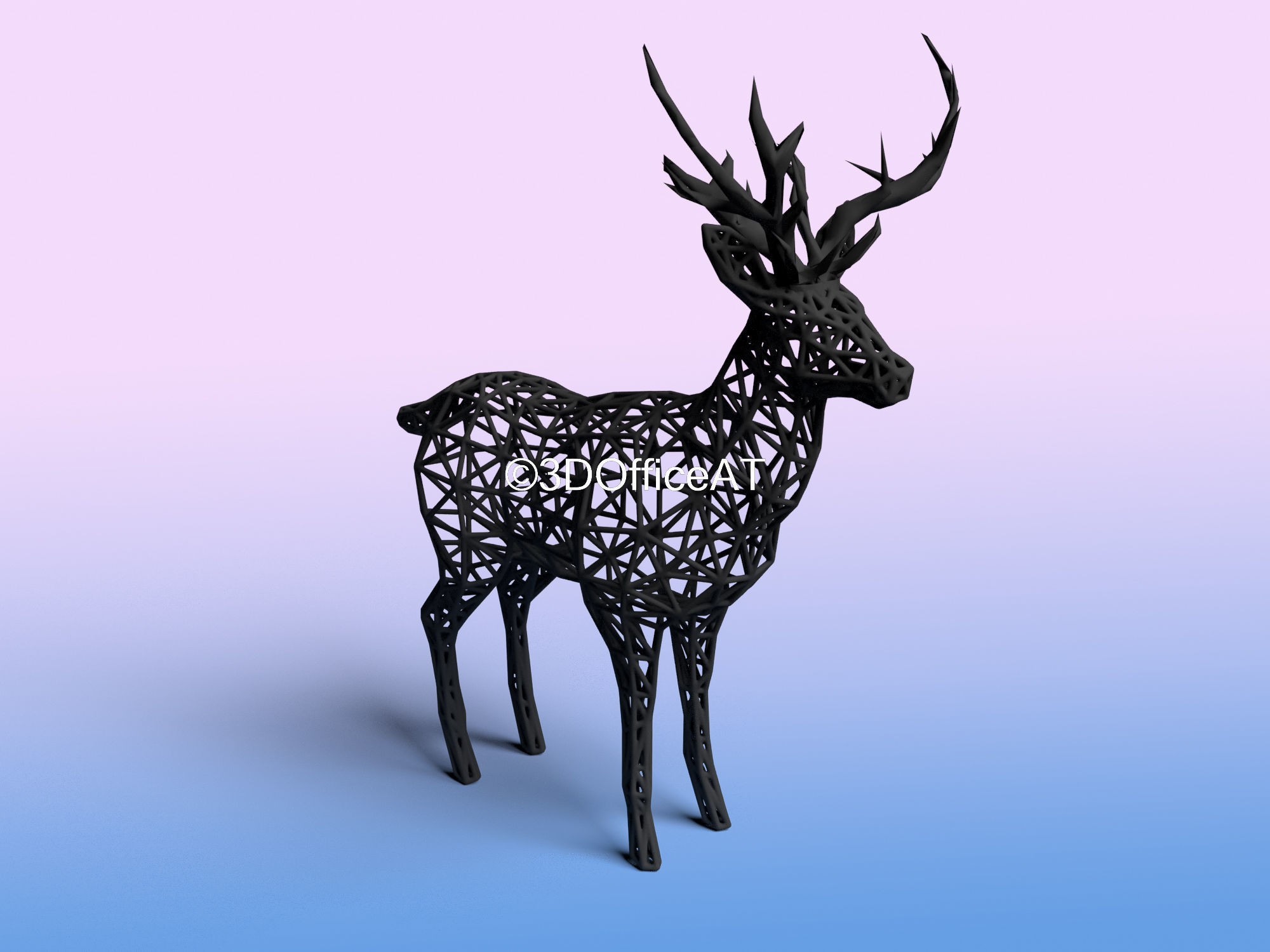 DEER WITH ANTLERS - WIRE ART DEER - CHRISMAS DEER 3D print model_4