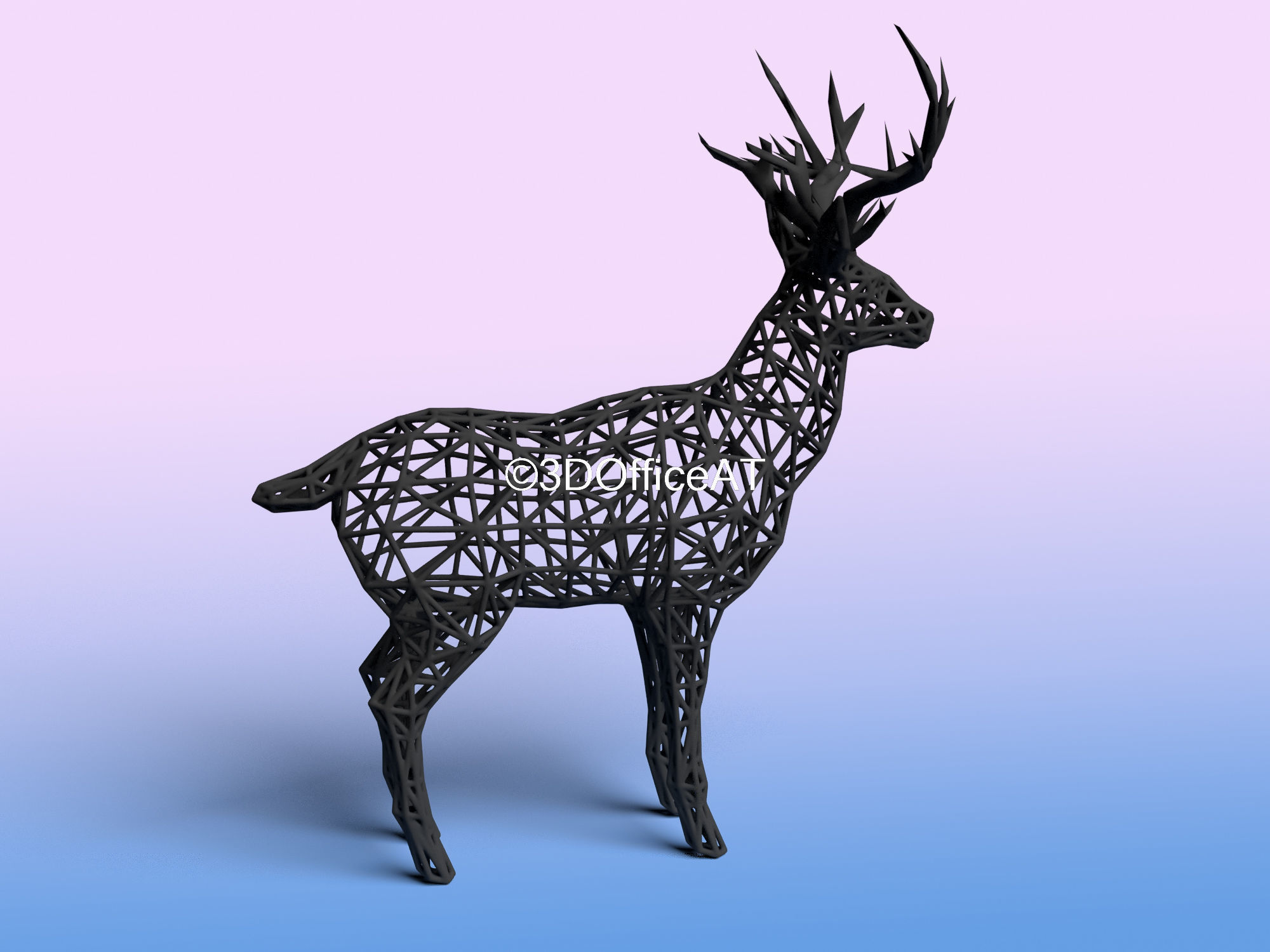DEER WITH ANTLERS - WIRE ART DEER - CHRISMAS DEER 3D print model_5
