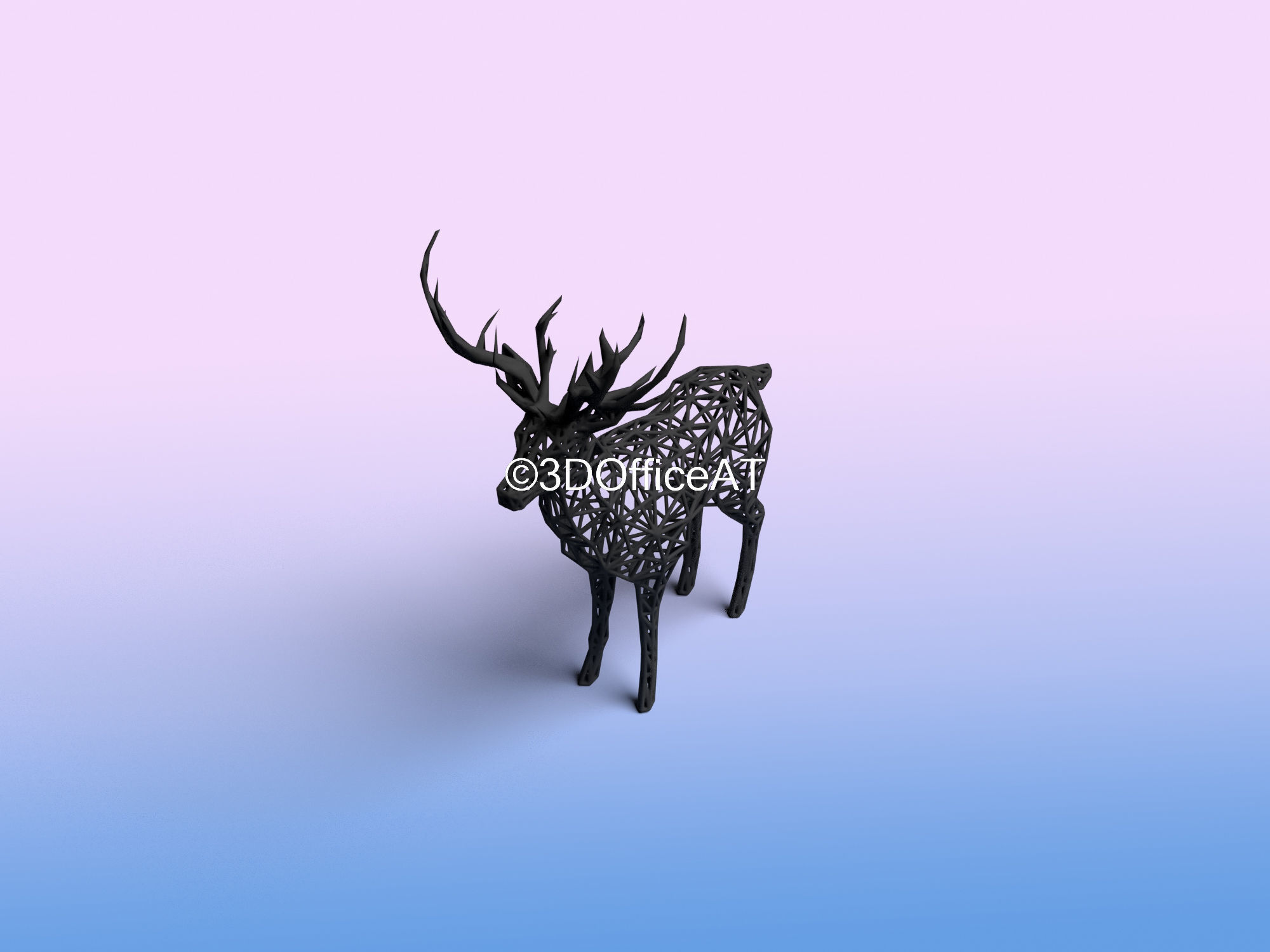 DEER WITH ANTLERS - WIRE ART DEER - CHRISMAS DEER 3D print model_2