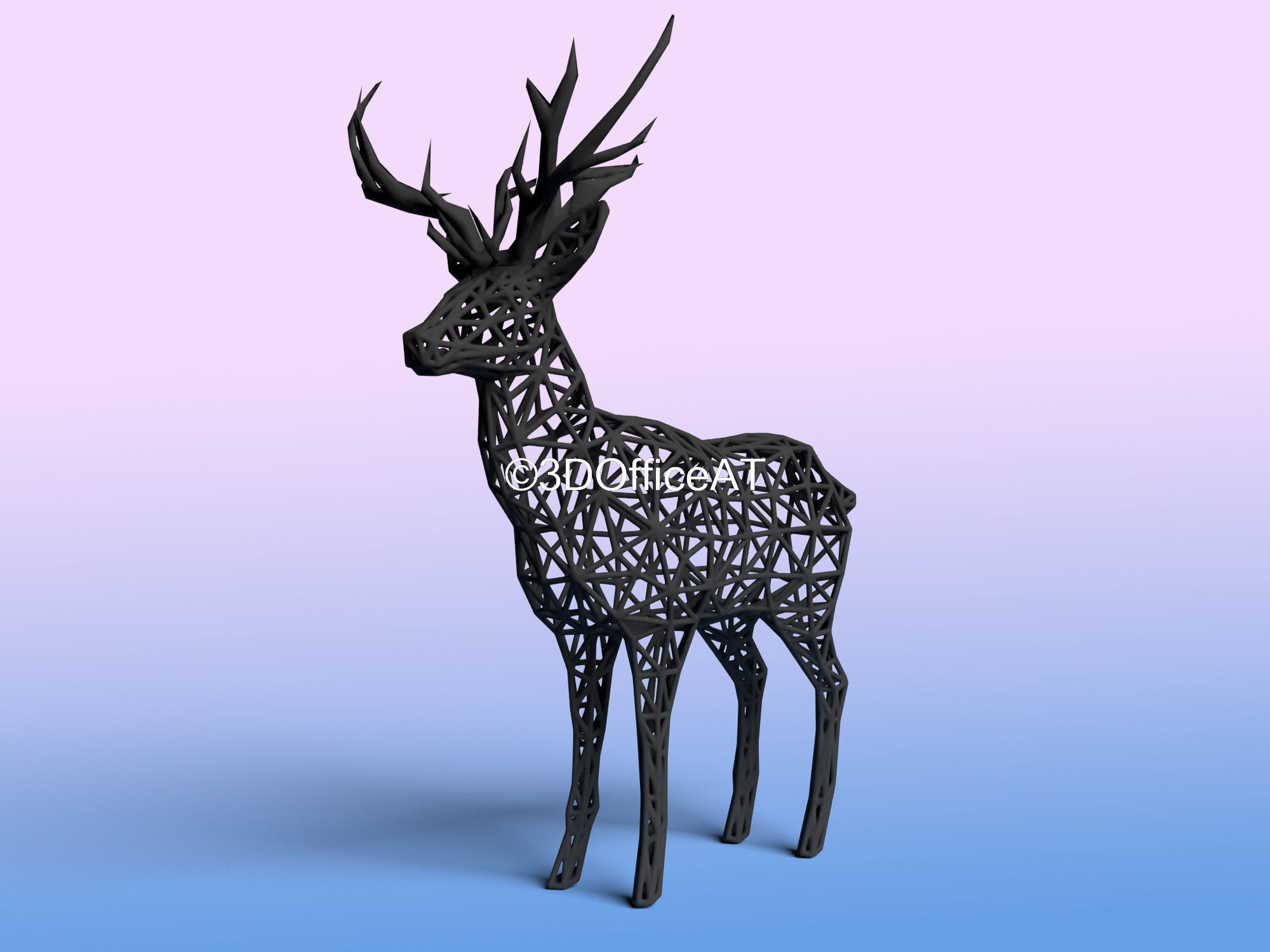 DEER WITH ANTLERS - WIRE ART DEER - CHRISMAS DEER 3D print model_11