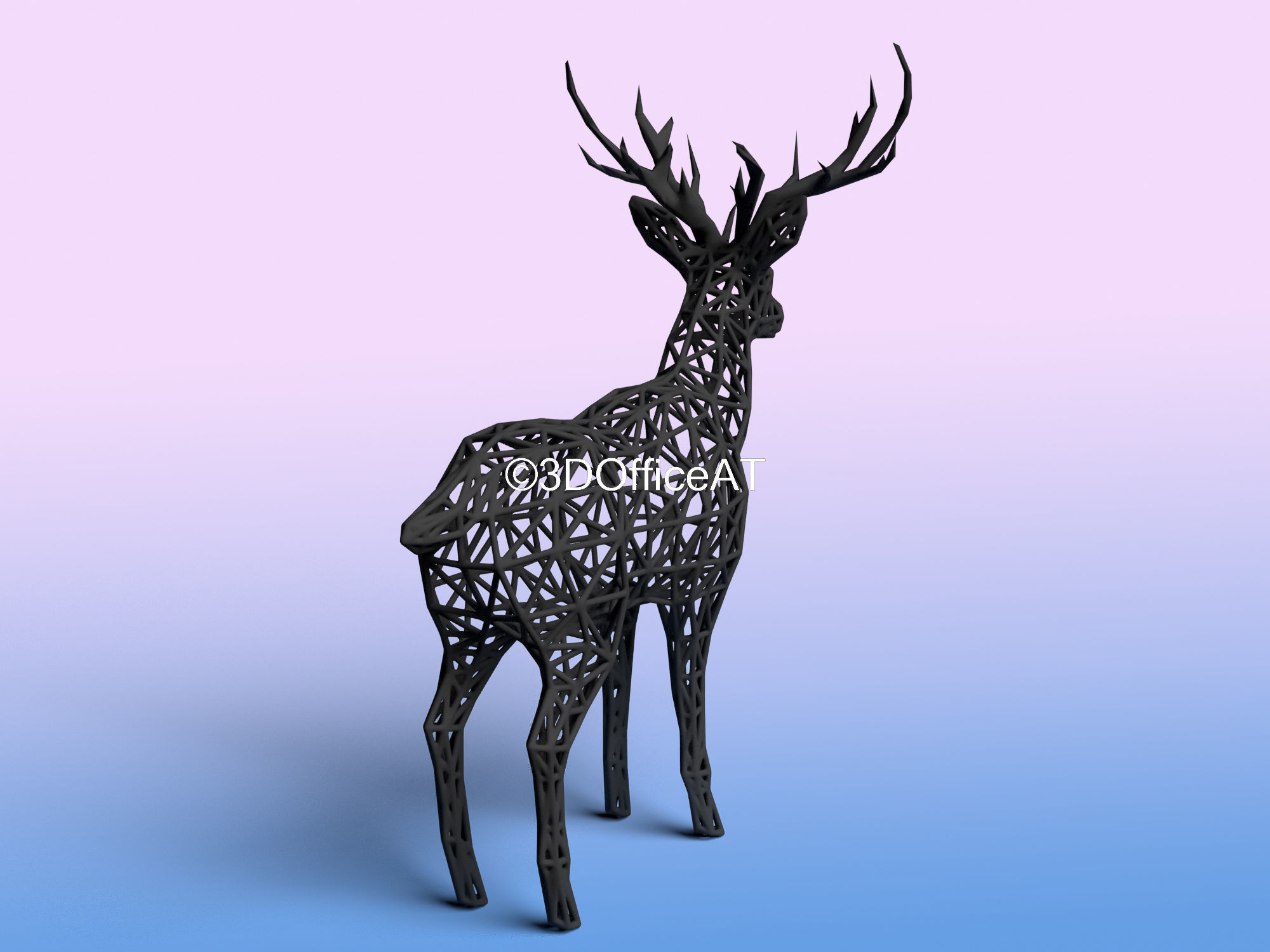 DEER WITH ANTLERS - WIRE ART DEER - CHRISMAS DEER 3D print model_6