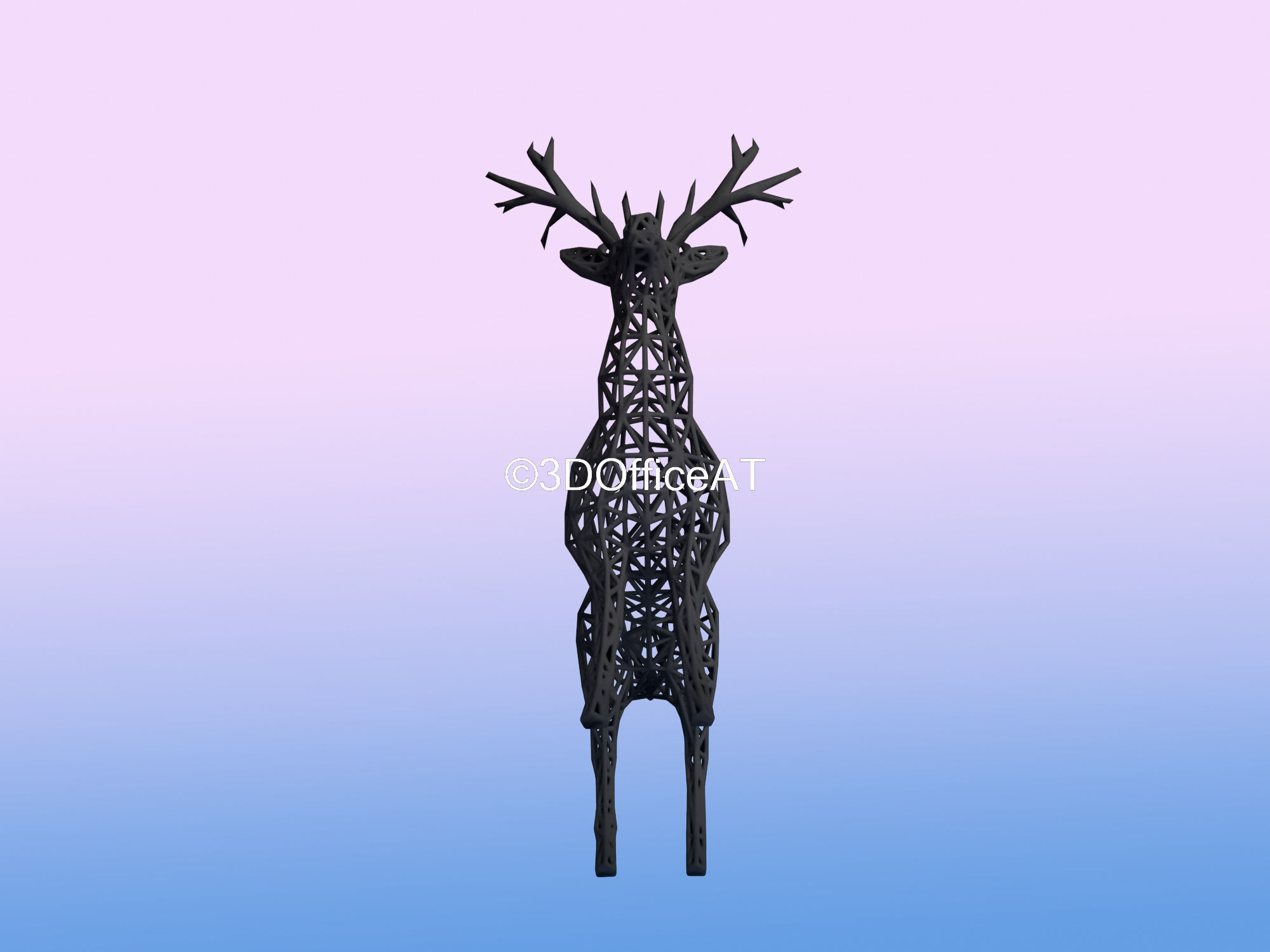 DEER WITH ANTLERS - WIRE ART DEER - CHRISMAS DEER 3D print model_12