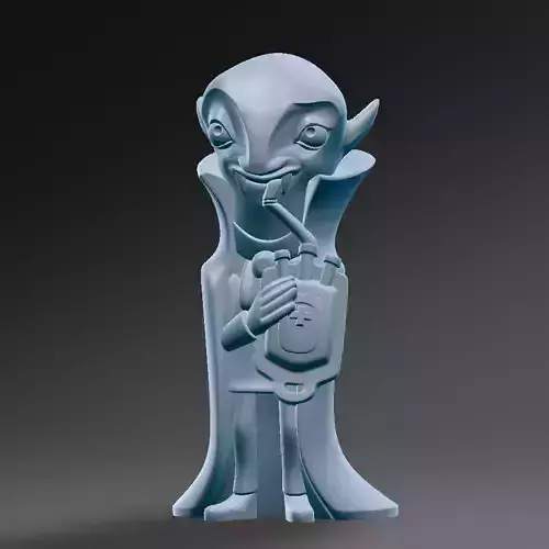 Funny vampire with donated blood 3D print model