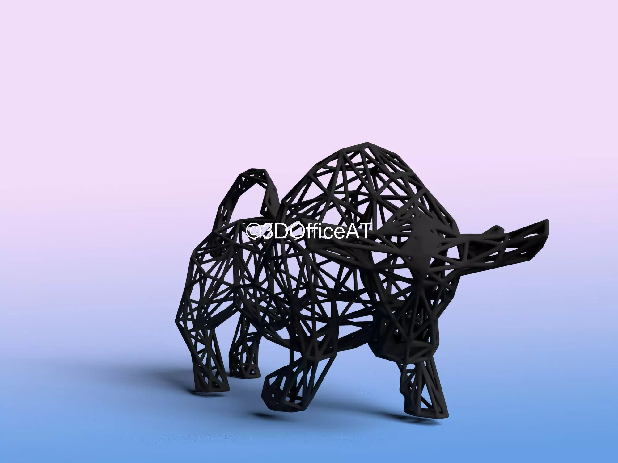 STOCK MARKET BULL - WIRE ART - BITCOIN BULL - ZODIAC SIGN 3D print model_0