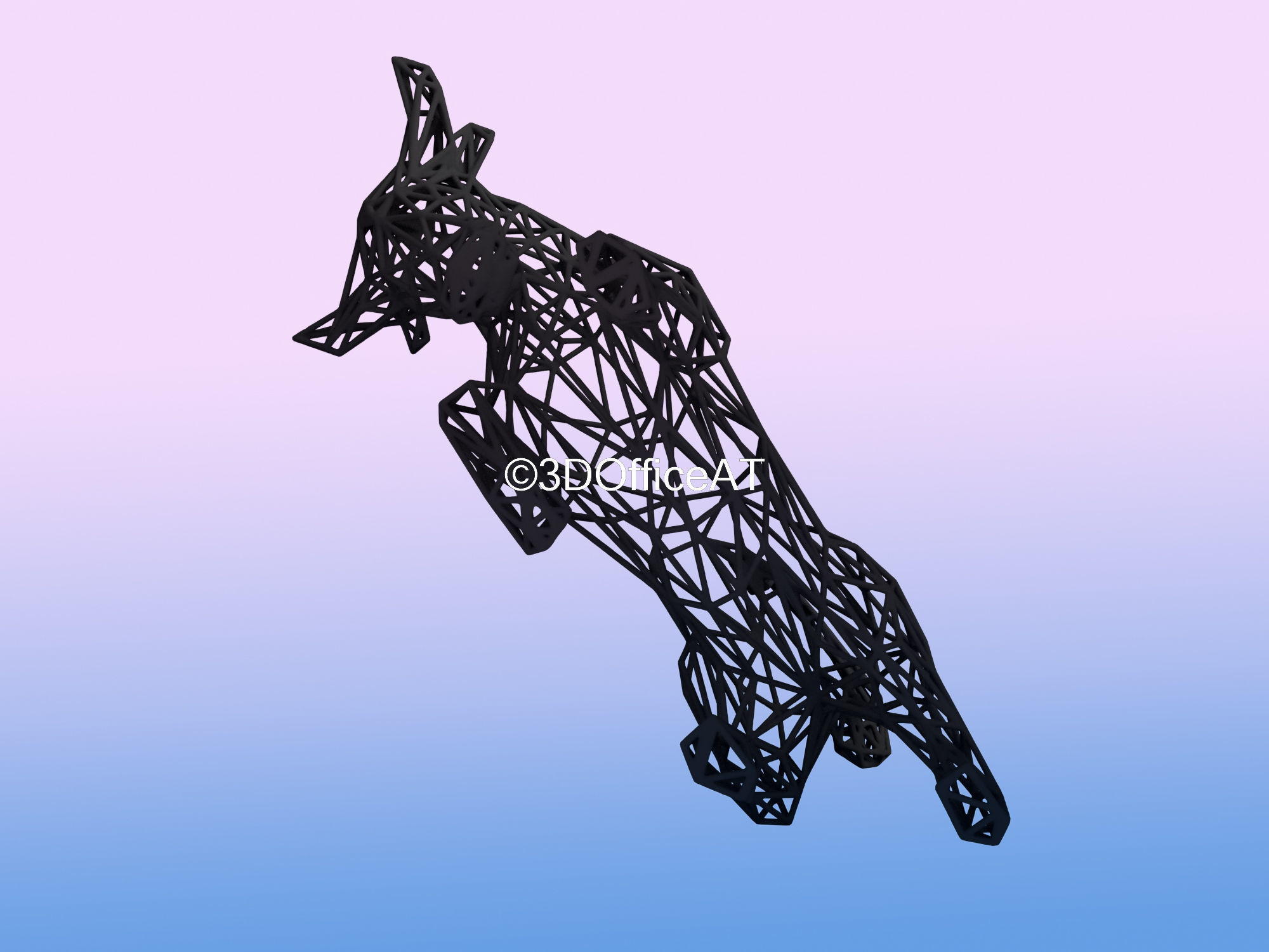 STOCK MARKET BULL - WIRE ART - BITCOIN BULL - ZODIAC SIGN 3D print model_9