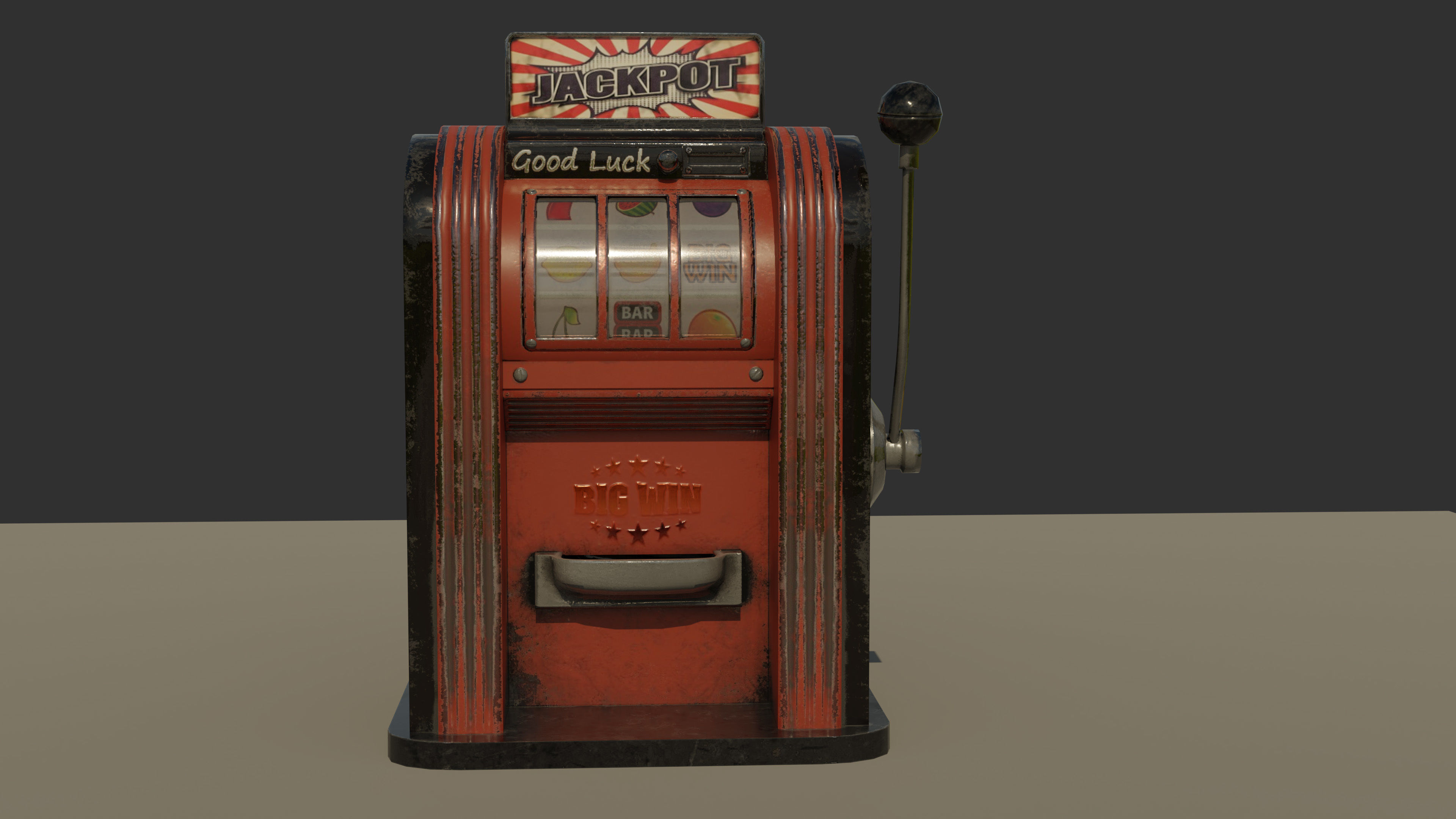 Slot Machine  Low-poly 3D model_1