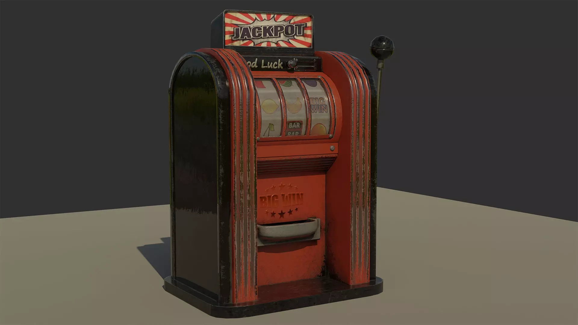Slot Machine  Low-poly 3D model_0