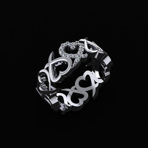 Heart Ring 3D print model