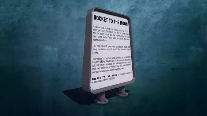 Signage Rocket to the Moon Disneyland Yesterland 3D print model