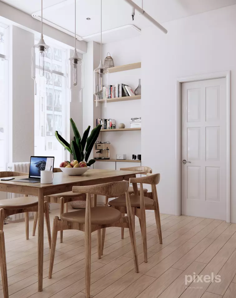 DINING AREA 001 3D MODEL AND SCENE SCANDINAVIAN INTERIORS 3D model_0