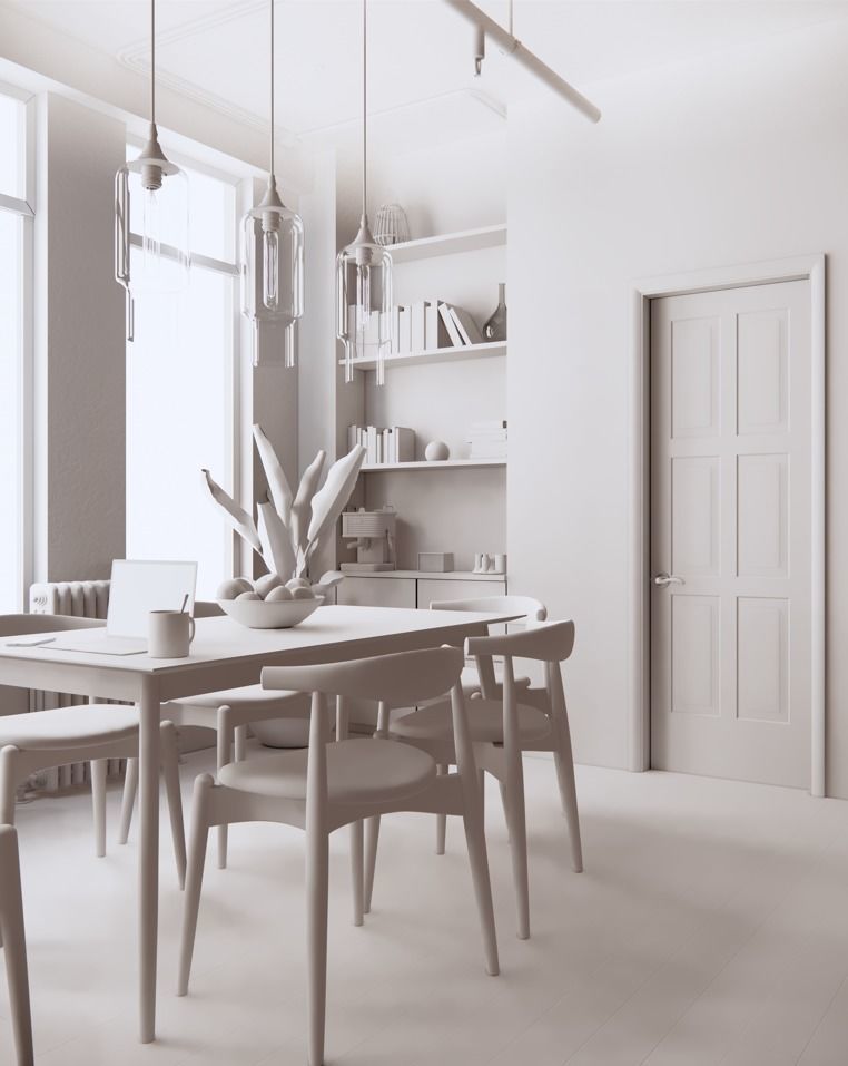 DINING AREA 001 3D MODEL AND SCENE SCANDINAVIAN INTERIORS 3D model_3