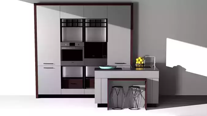 Kitchen modern with cabinets and counter tops