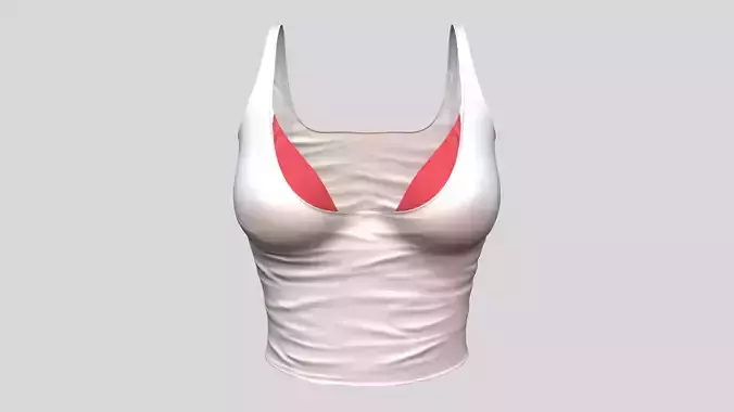 Female Casual White Tank Top With Straps