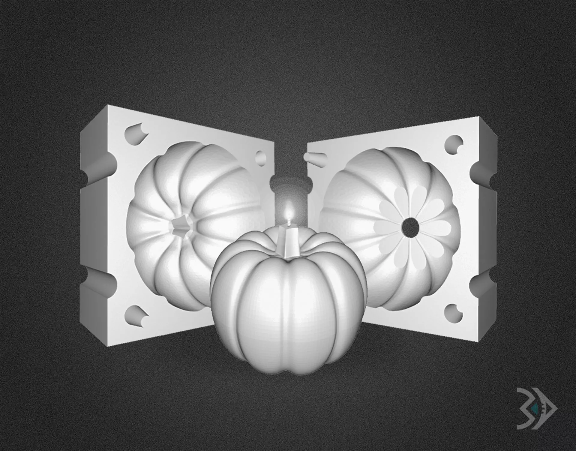 PUMPKIN CANDLE MOLD 3D print model