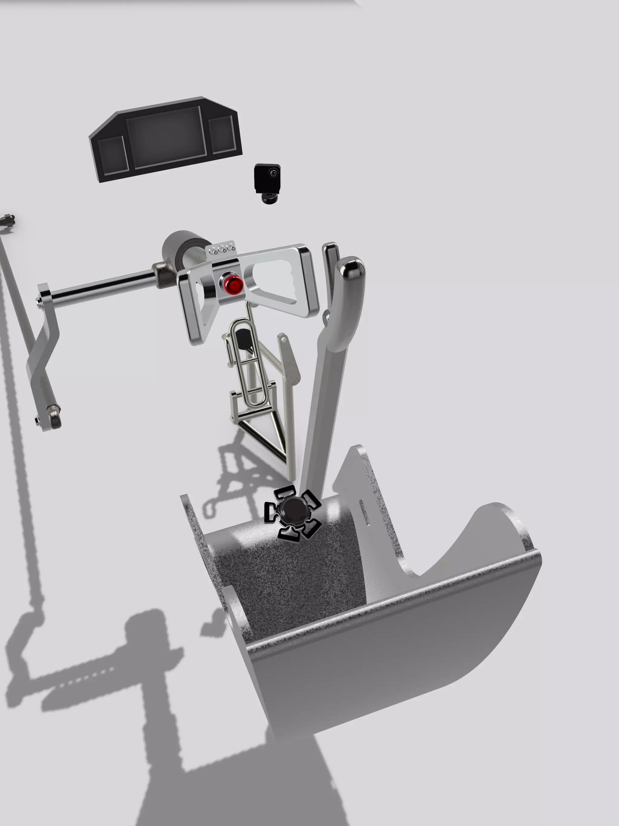 FUNNY CAR 9 piece interior cabin set Wheel N Seat N Pedals etc 3D print model_0