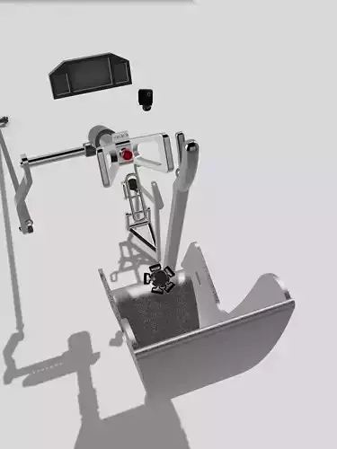 FUNNY CAR 9 piece interior cabin set Wheel N Seat N Pedals etc 3D print model