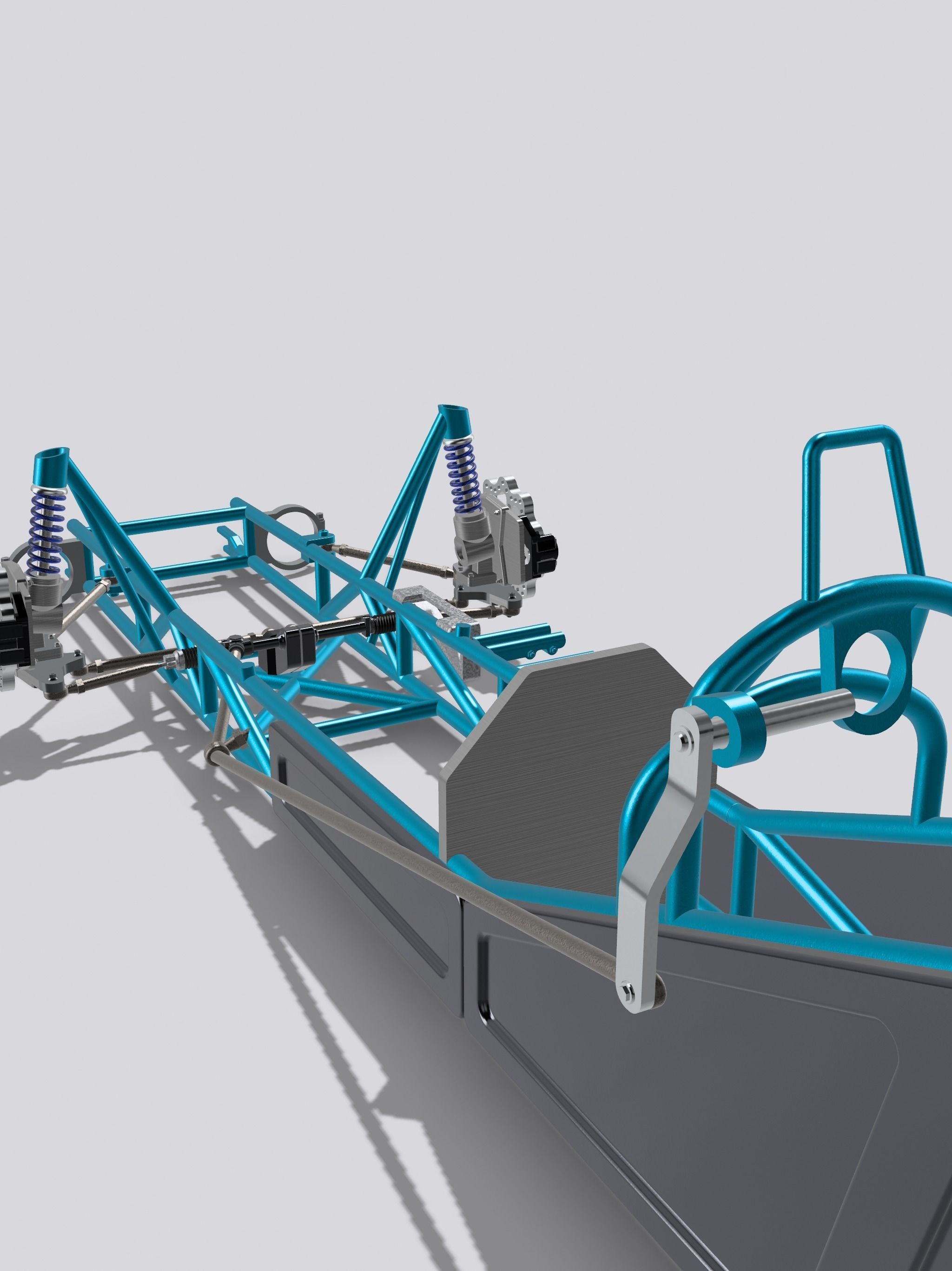 FUNNY CAR 9 piece interior cabin set Wheel N Seat N Pedals etc 3D print model_8