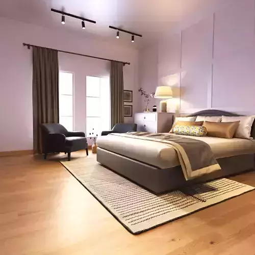 Cozy Bedroom interior scene 