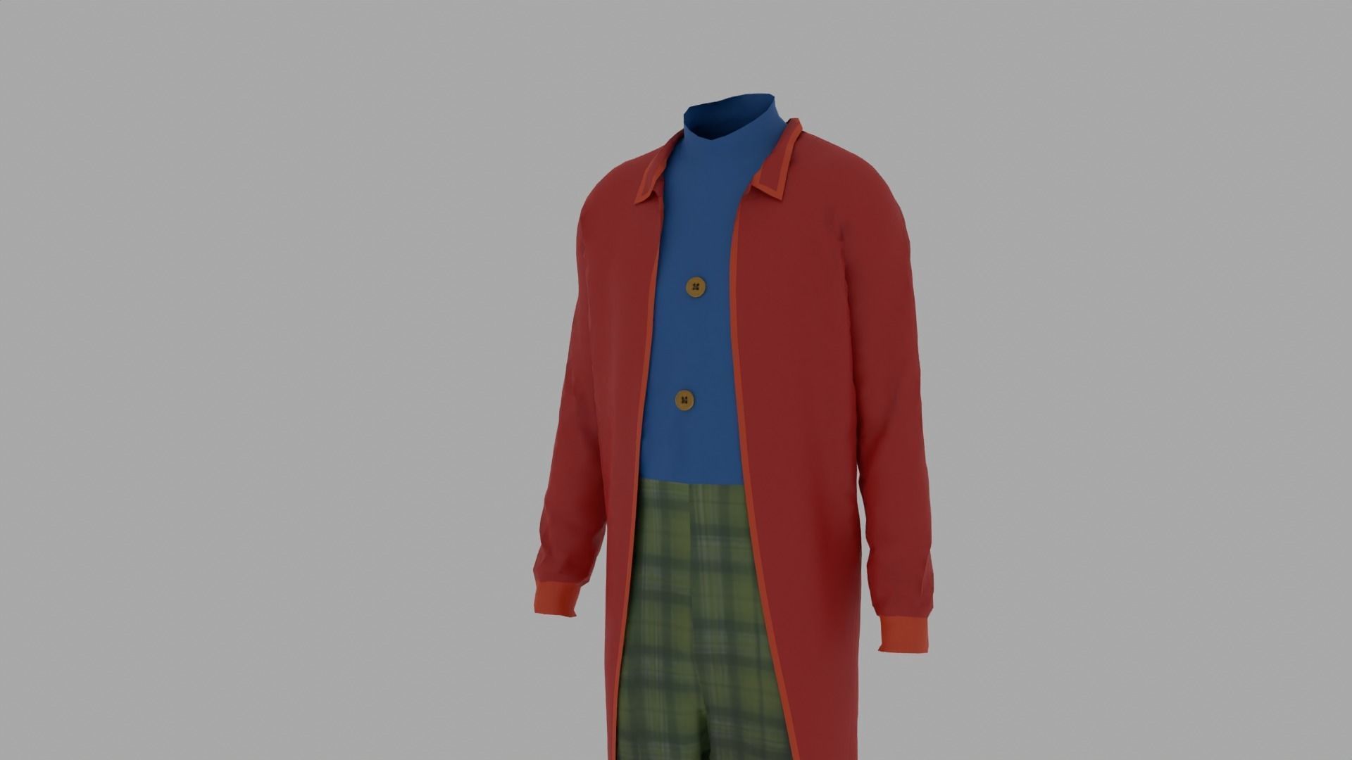 Clown Costume Low-poly 3D model_2