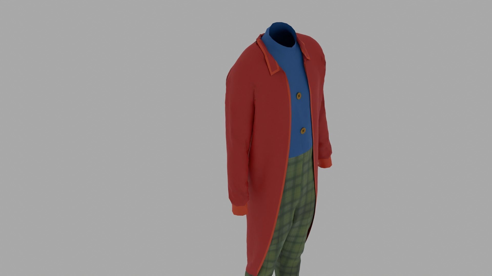 Clown Costume Low-poly 3D model_5