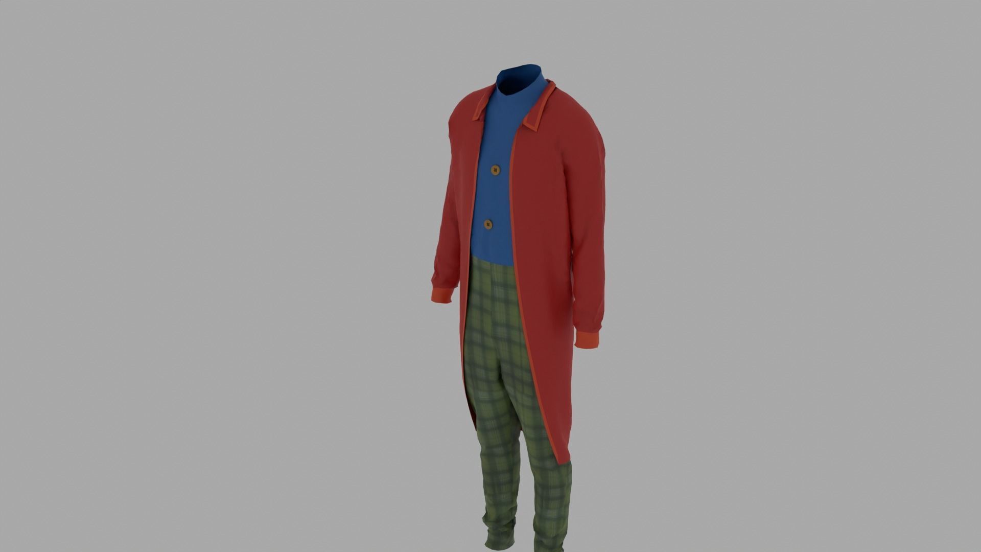 Clown Costume Low-poly 3D model_4