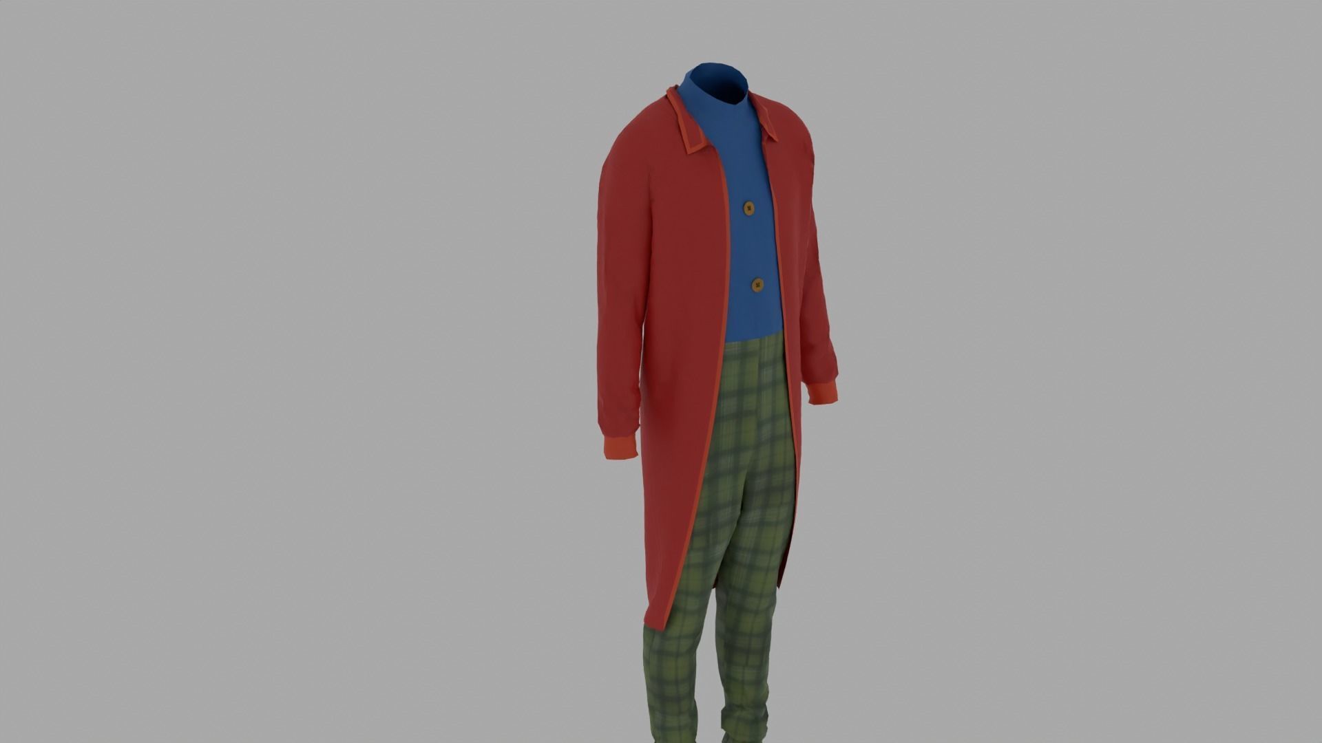 Clown Costume Low-poly 3D model_1
