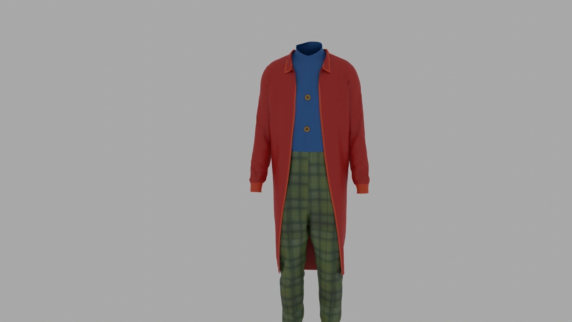 Clown Costume Low-poly 3D model_3