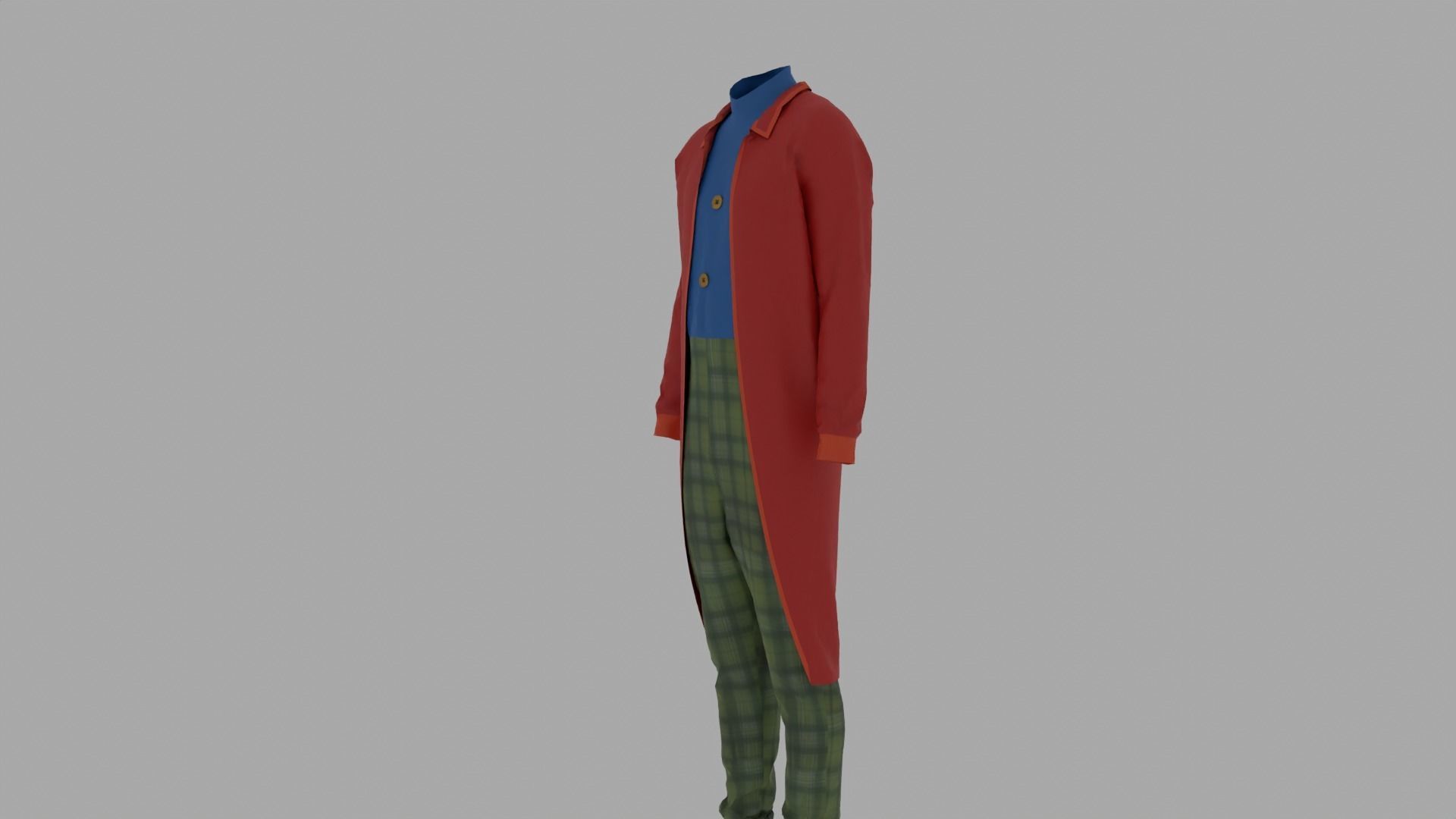 Clown Costume Low-poly 3D model_7
