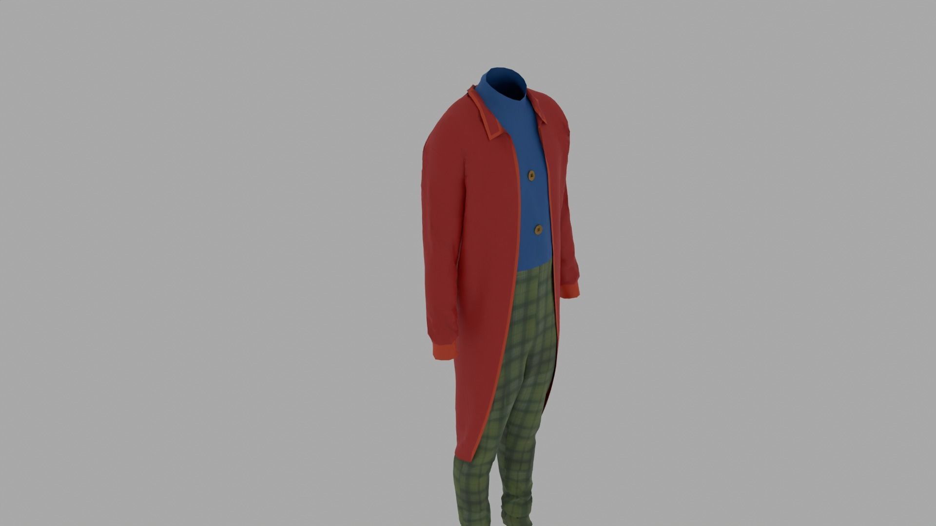 Clown Costume Low-poly 3D model_8