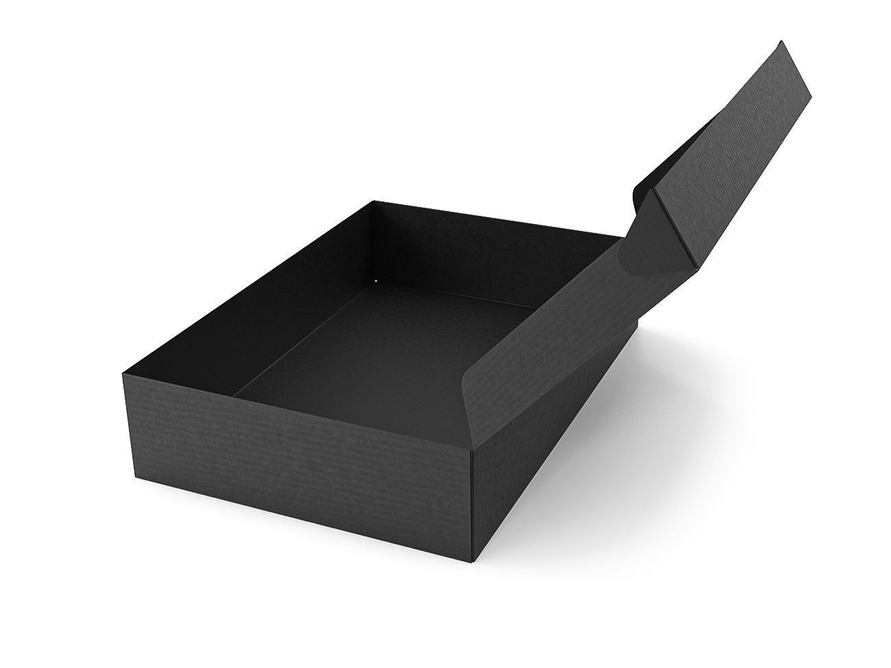 Cardboard box black 03 Low-poly 3D model_3