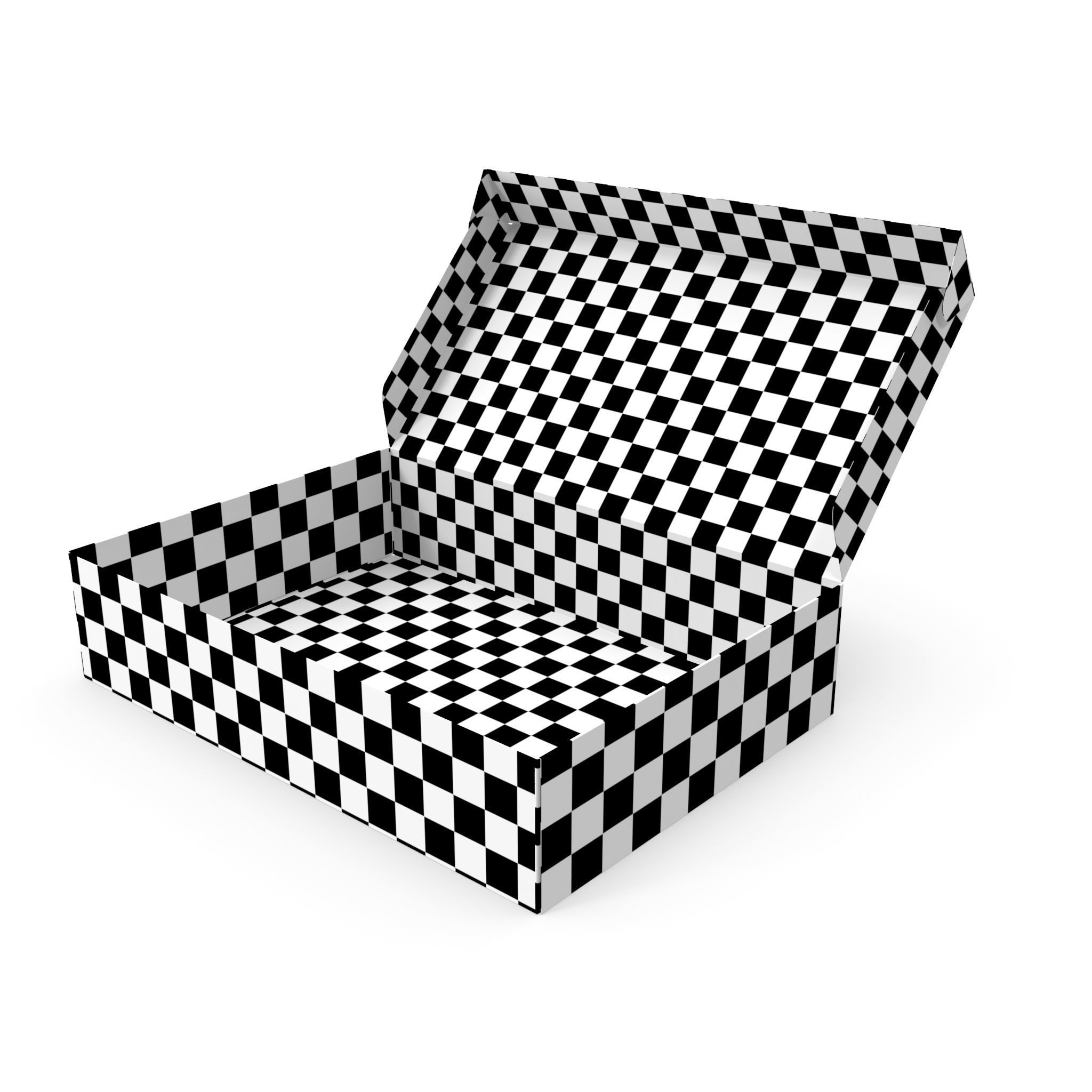 Cardboard box black 03 Low-poly 3D model_17