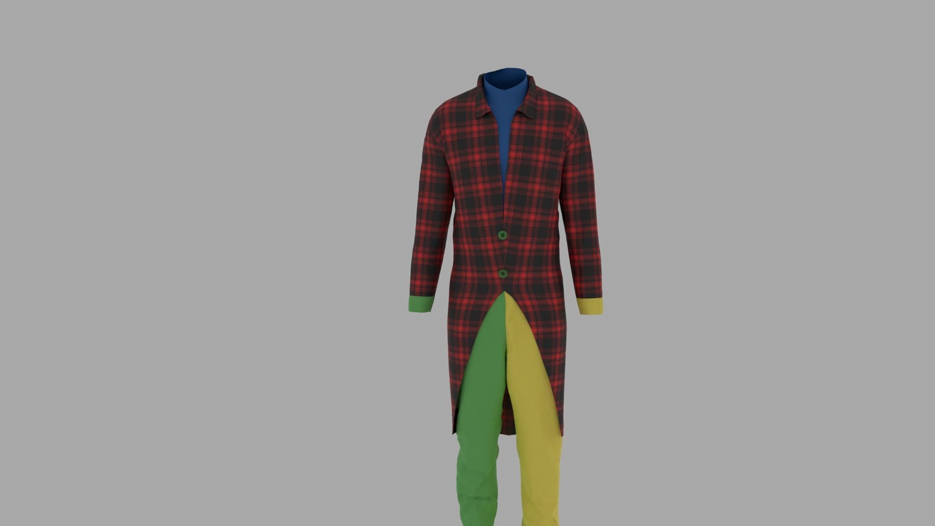 Clown Costume Low-poly 3D model_3