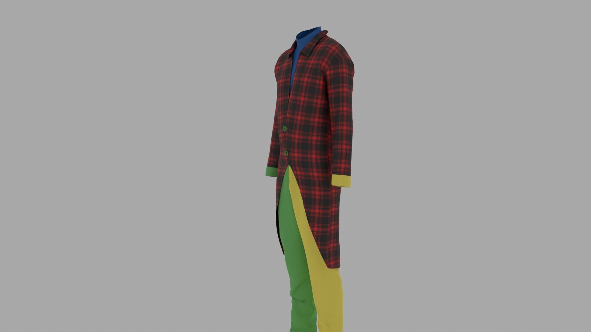 Clown Costume Low-poly 3D model_7