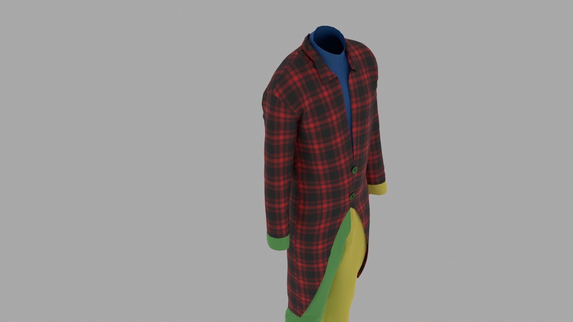 Clown Costume Low-poly 3D model_5