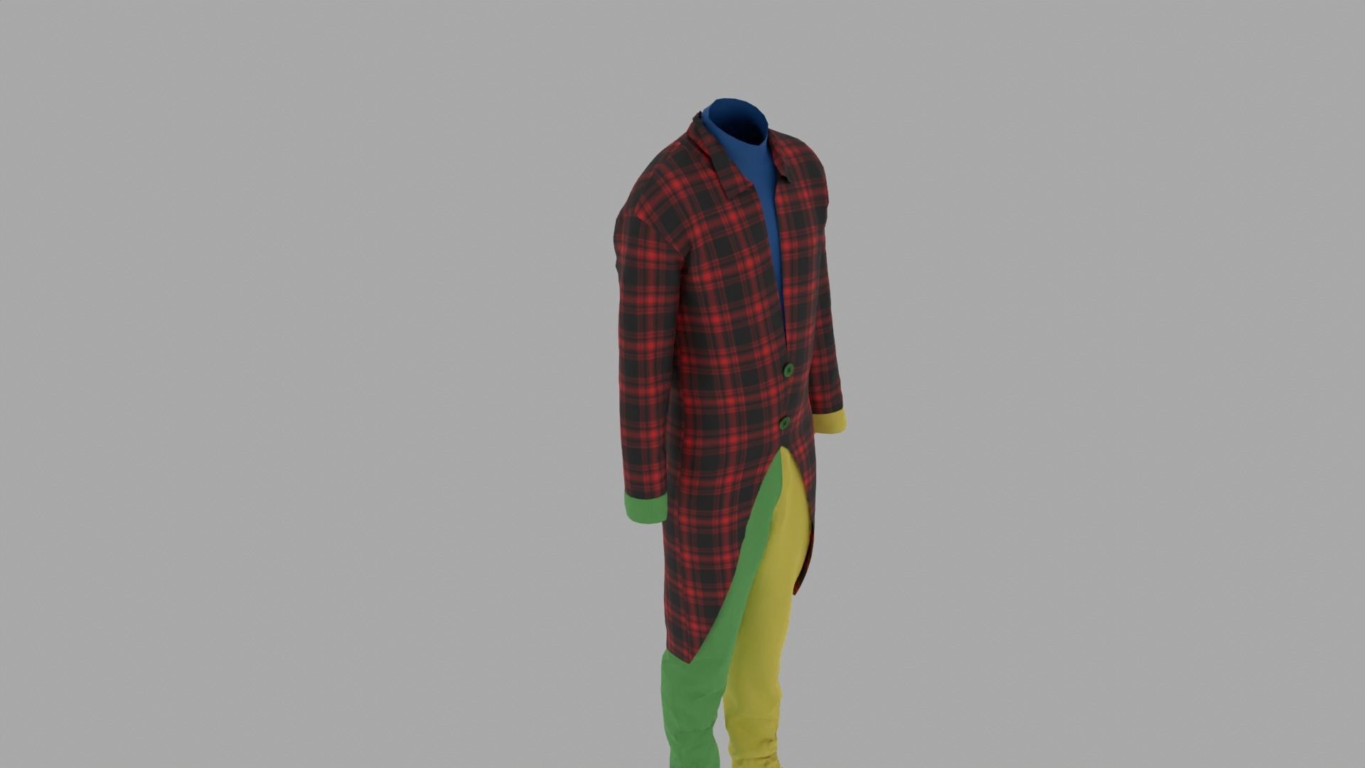 Clown Costume Low-poly 3D model_8