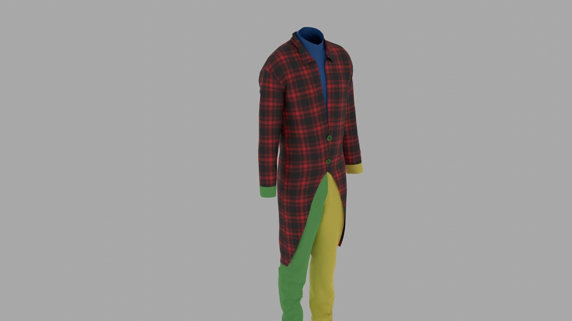 Clown Costume Low-poly 3D model_1