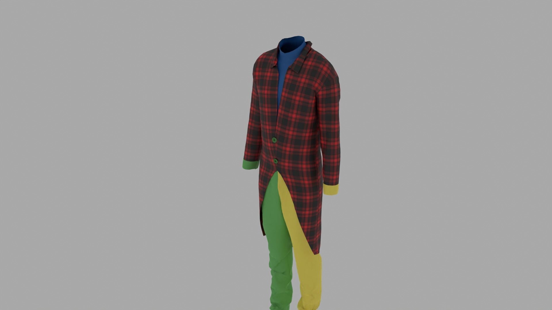 Clown Costume Low-poly 3D model_4