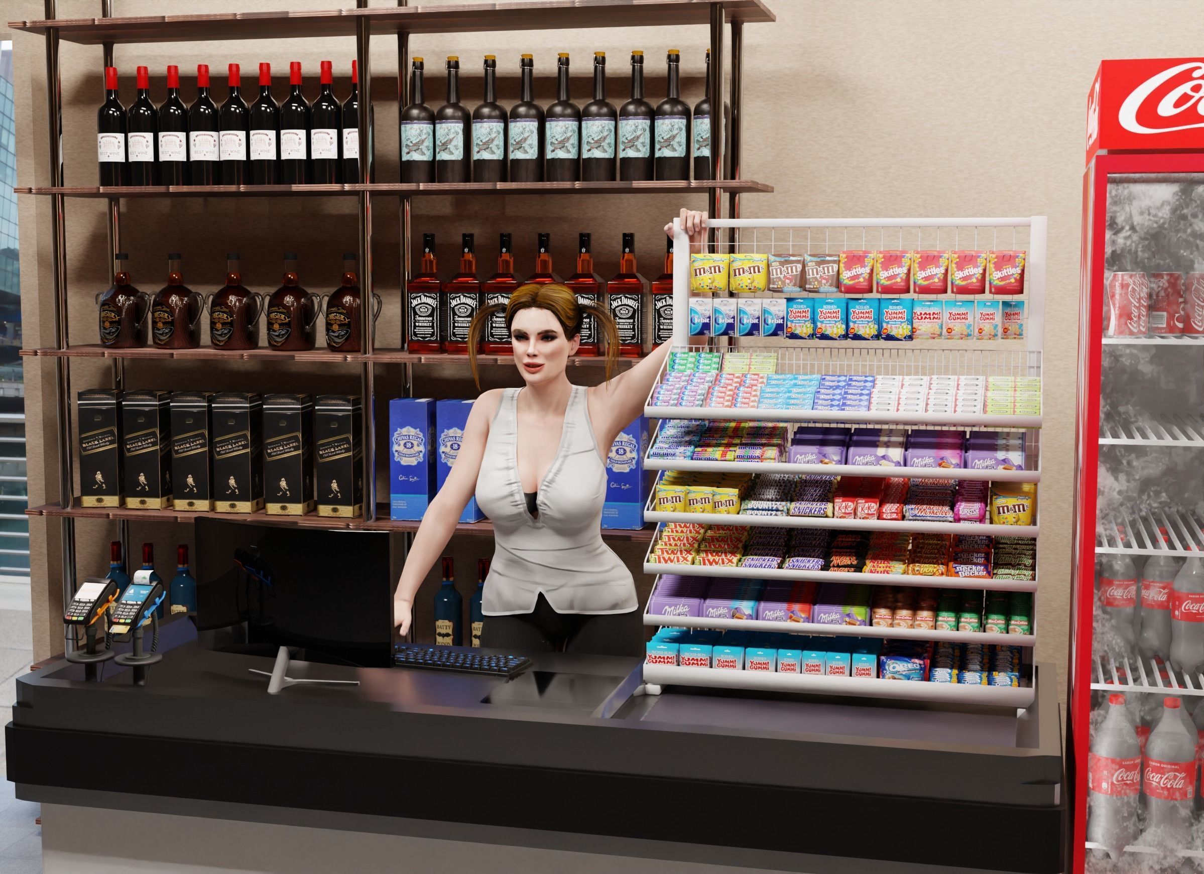 Market Pack Low-poly 3D model