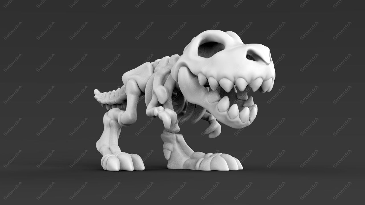 Cute T-REX Fossil STL for 3D print model_3