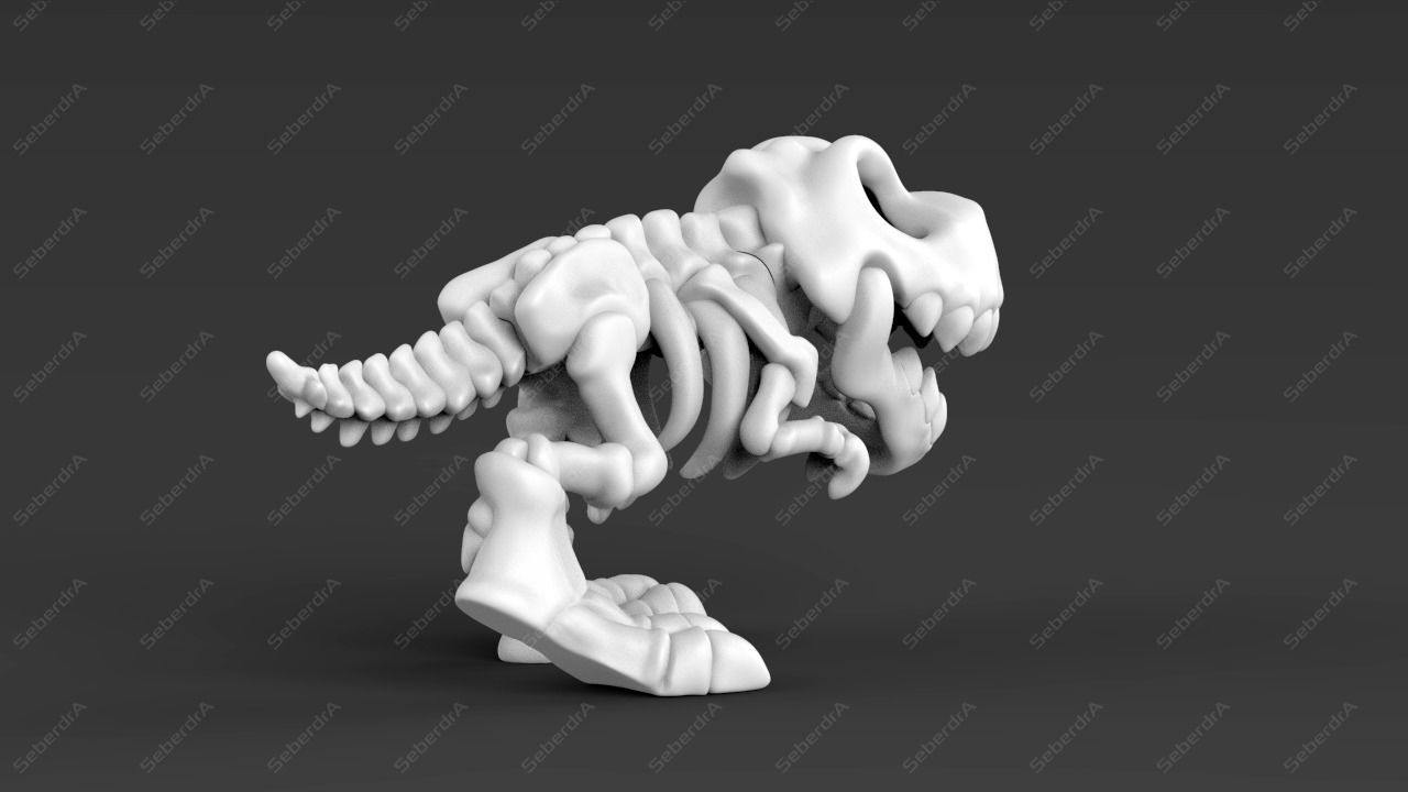 Cute T-REX Fossil STL for 3D print model_4