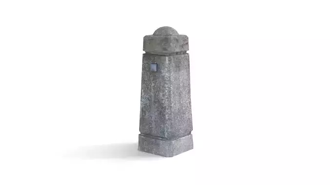 Photoscanned Concrete Bollard Low-poly 3D model