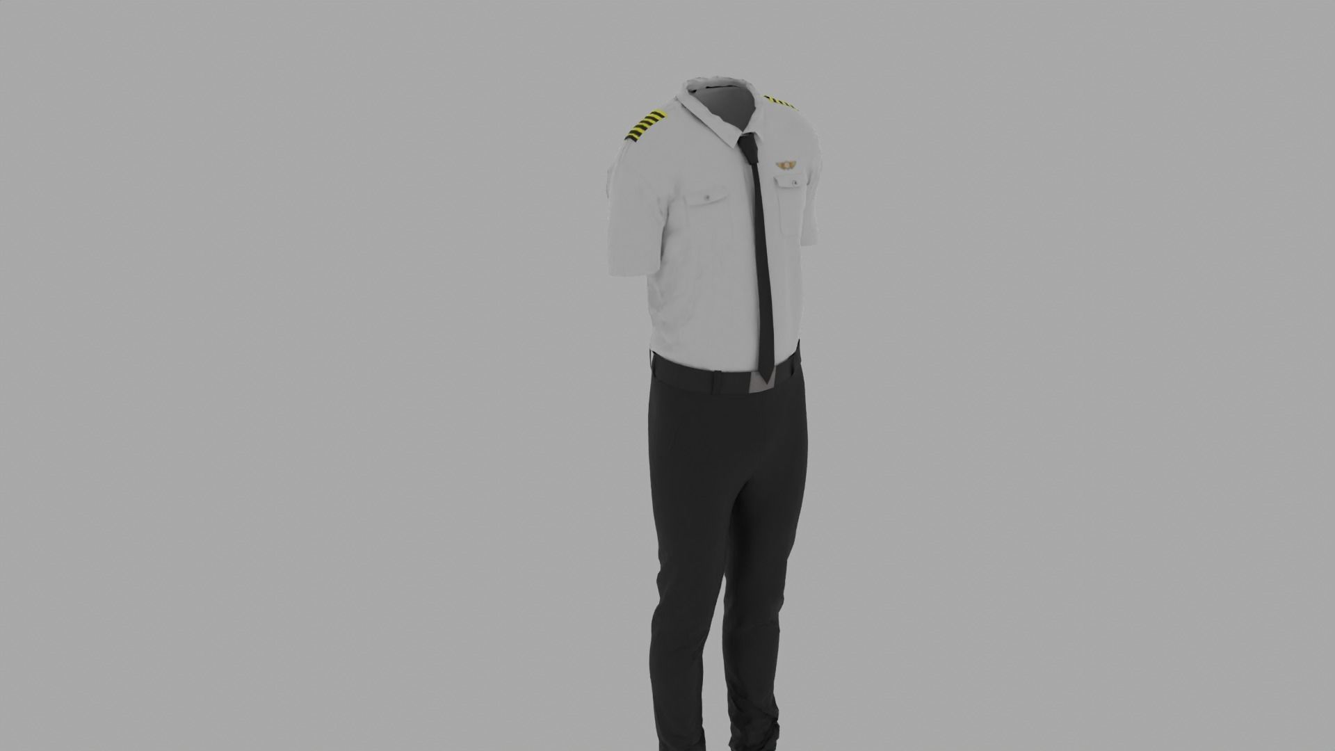 Pilot Uniform Low-poly 3D model_1