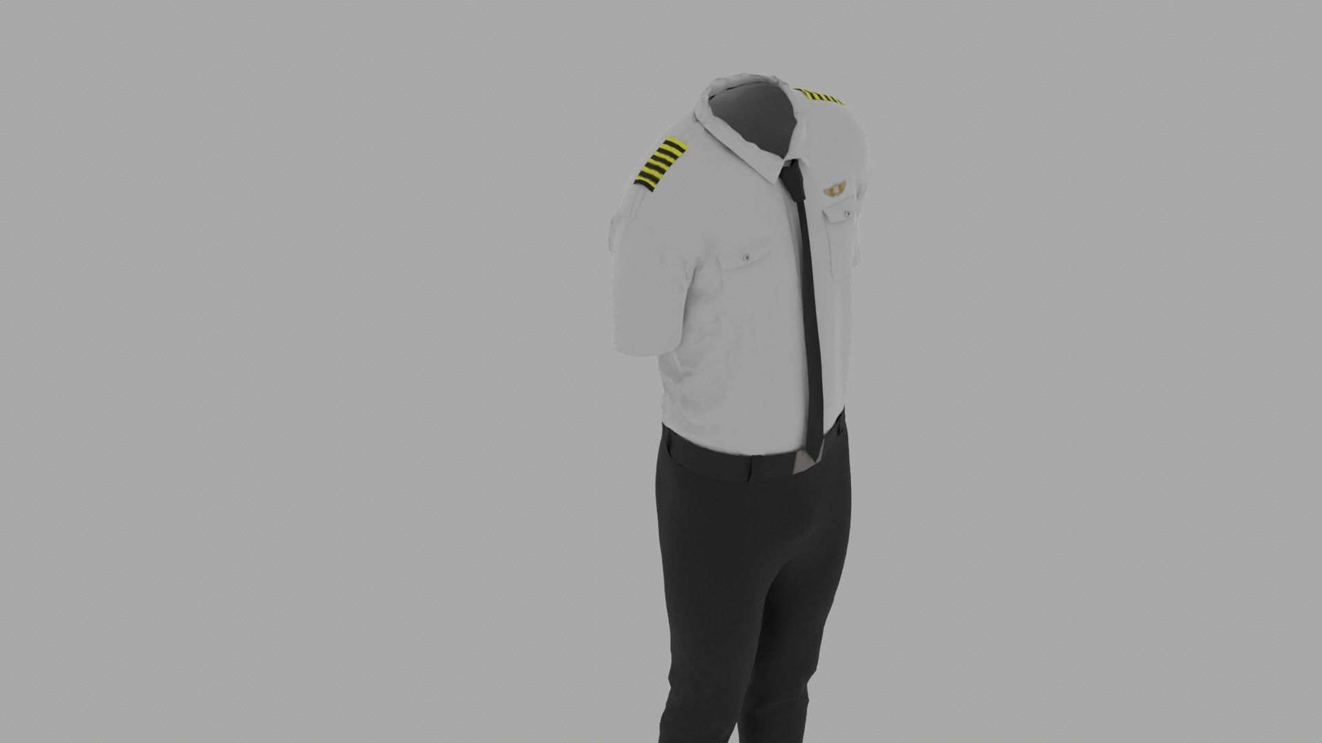 Pilot Uniform Low-poly 3D model_5