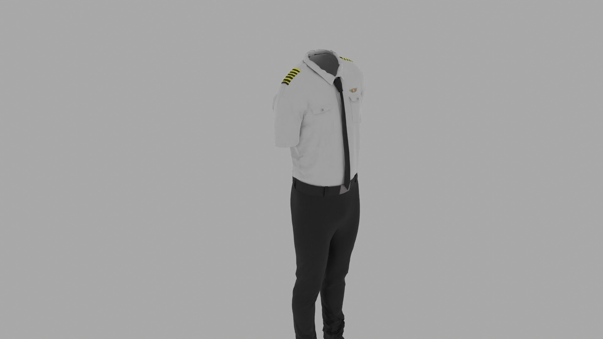 Pilot Uniform Low-poly 3D model_8