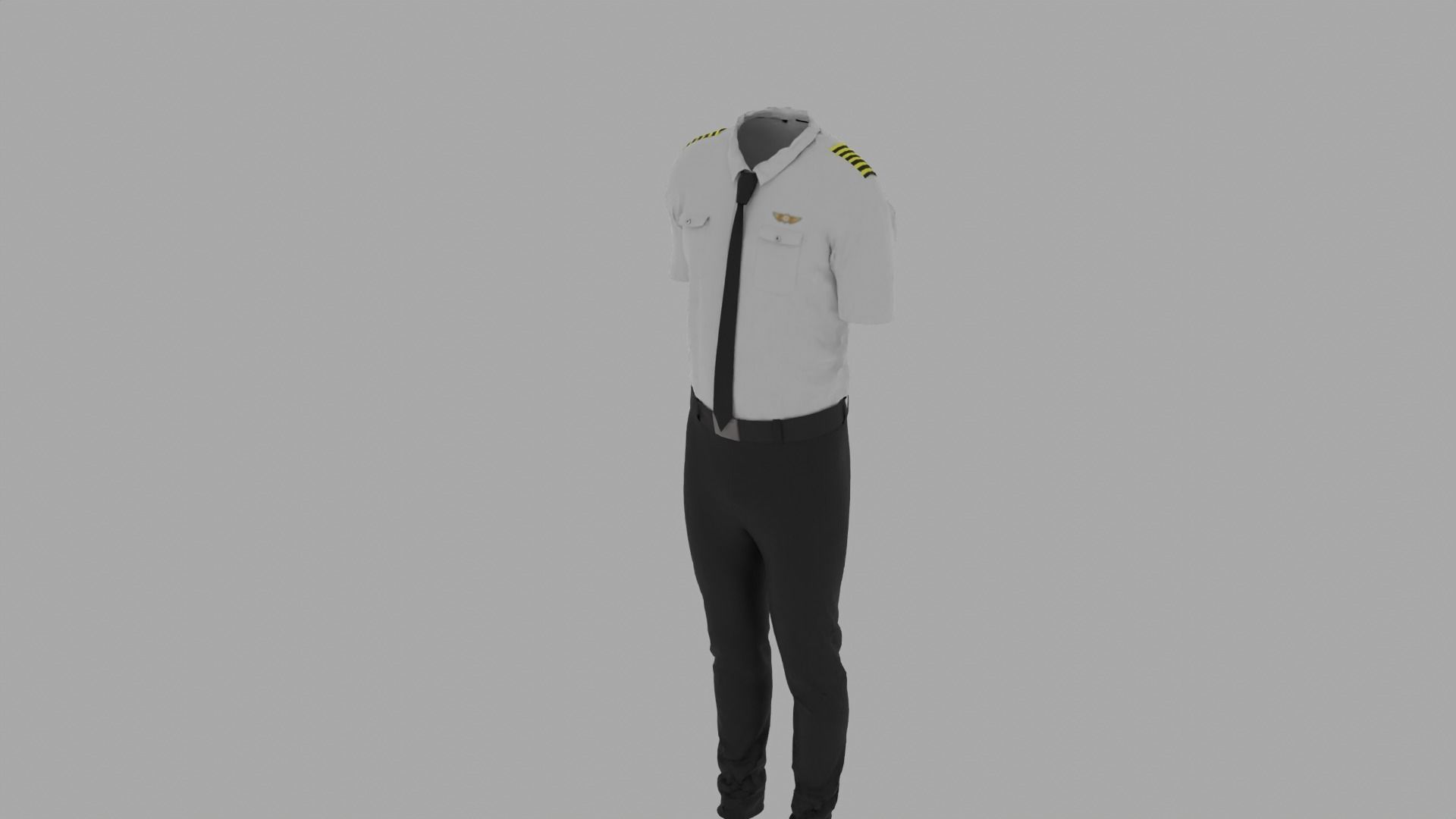 Pilot Uniform Low-poly 3D model_4