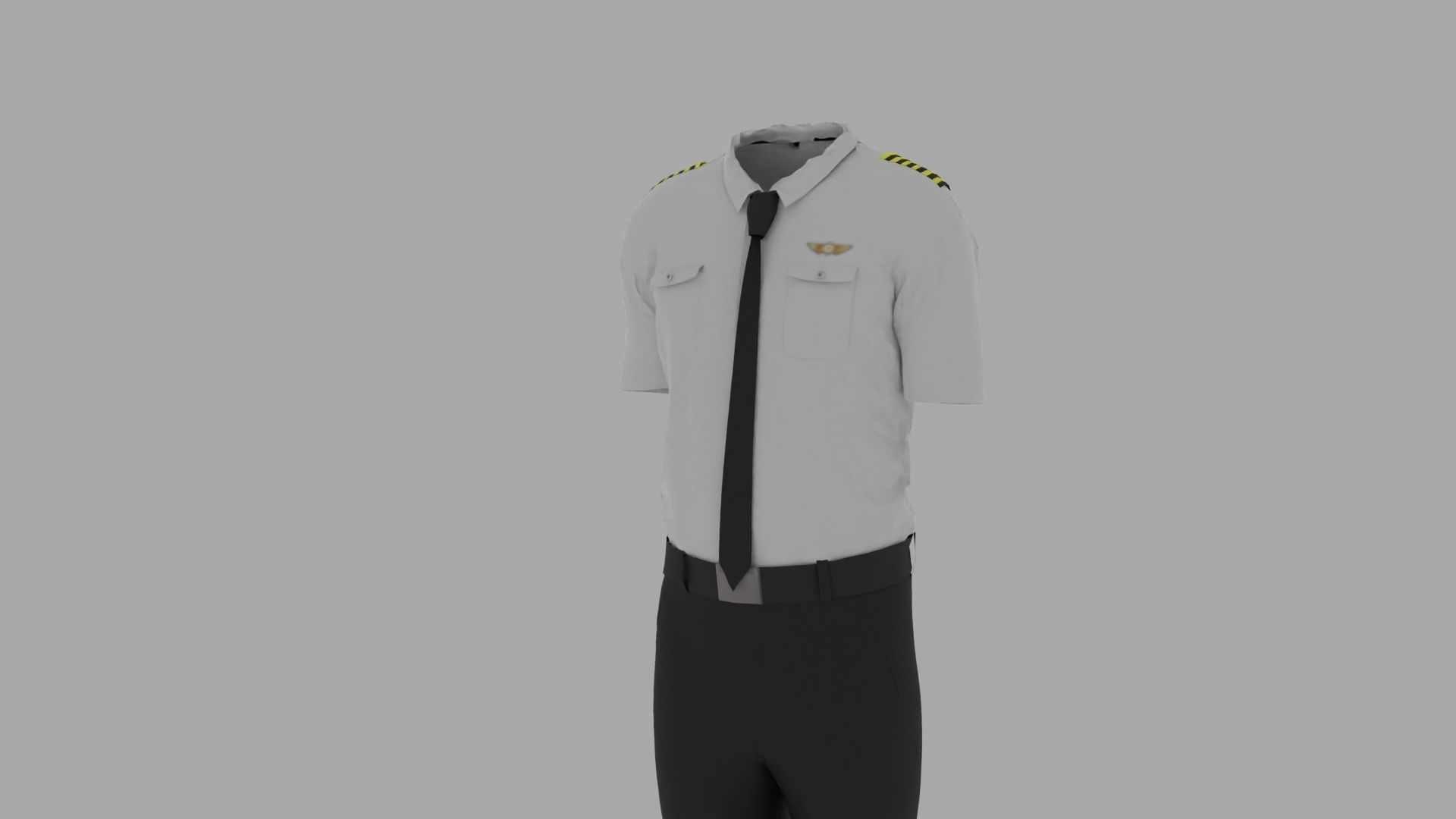 Pilot Uniform Low-poly 3D model_2