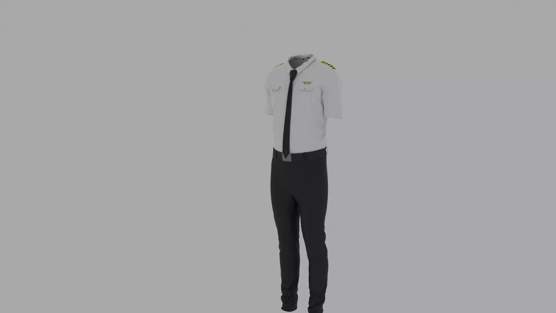 Pilot Uniform Low-poly 3D model_0