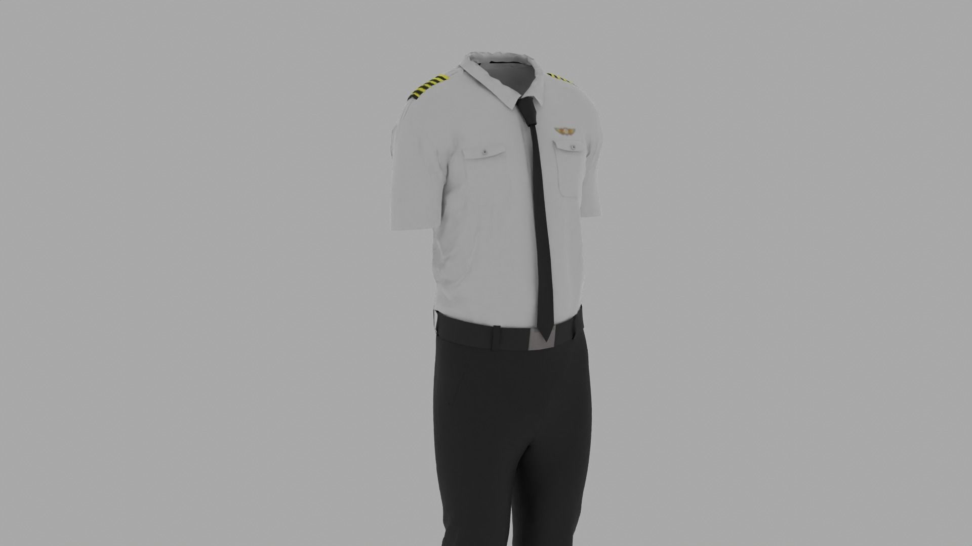 Pilot Uniform Low-poly 3D model_6