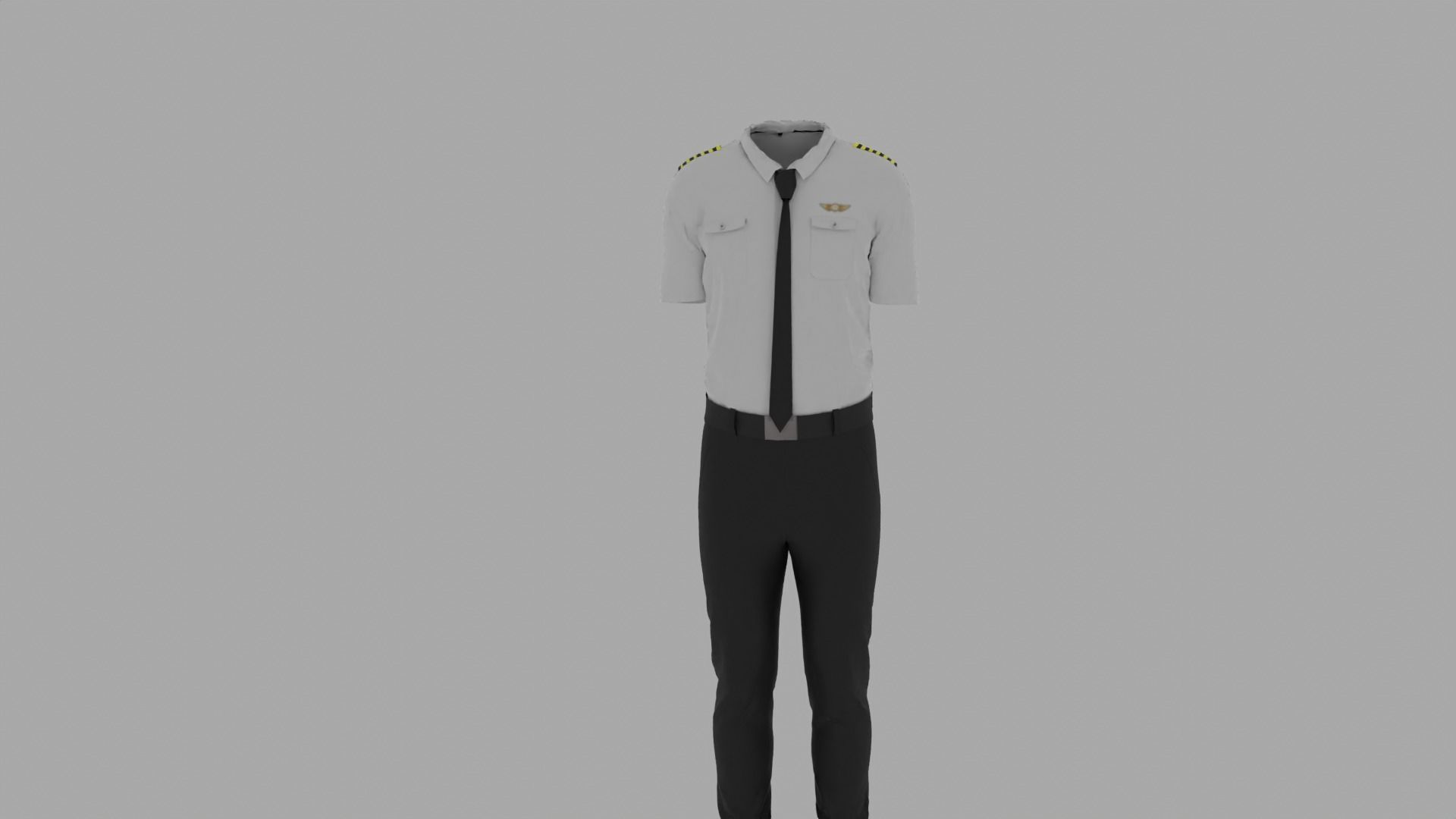 Pilot Uniform Low-poly 3D model_3