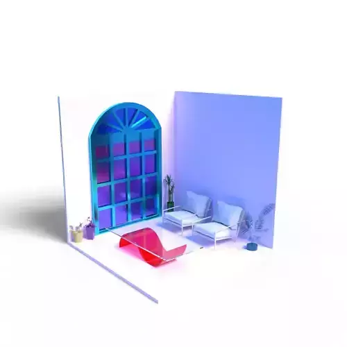 Terrace room with couch and window